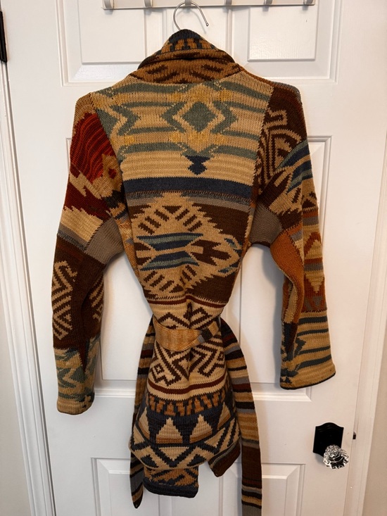 Ralph Lauren Sweaters - Vintage Ralph Lauren Wrap Belted Cardigan Aztec Print